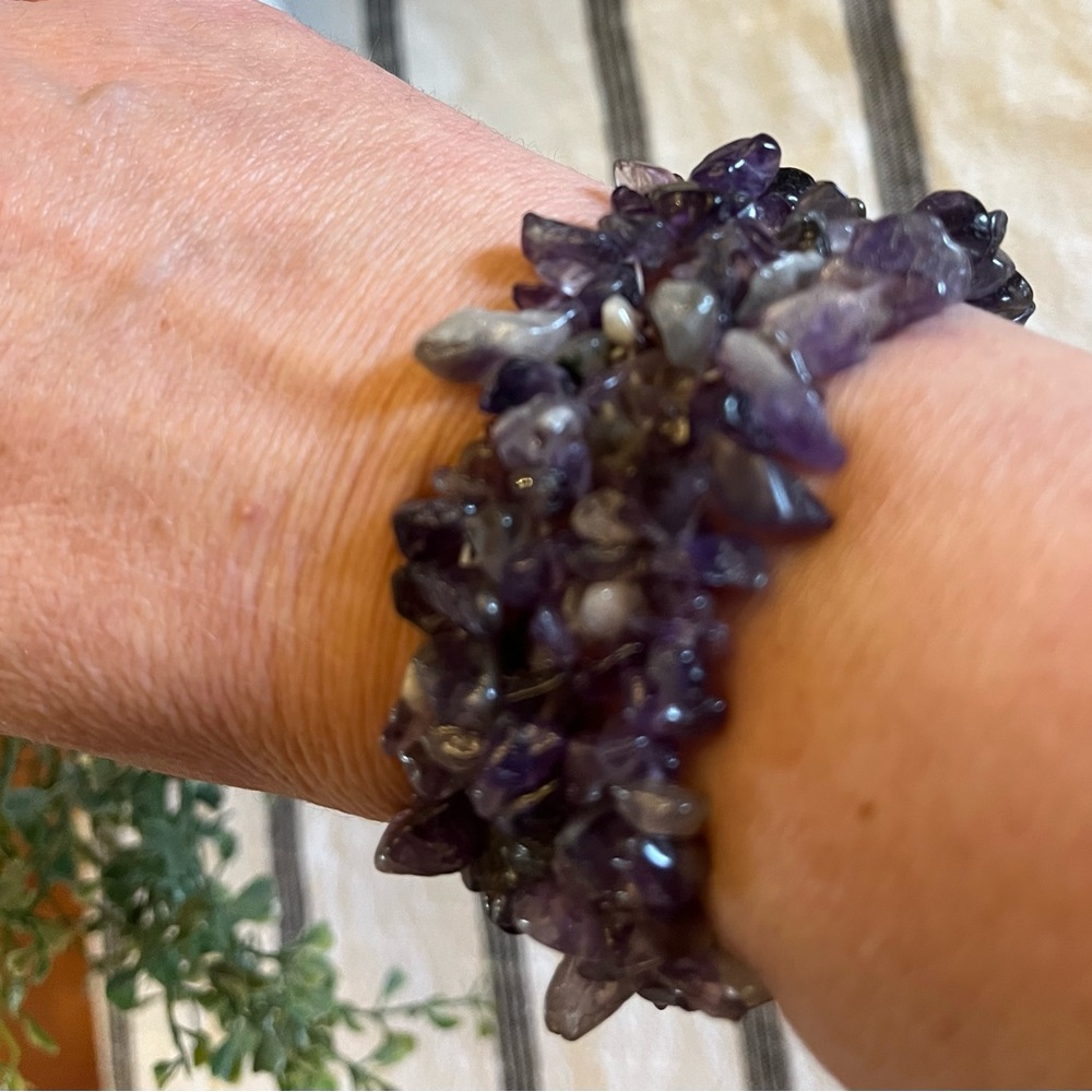 Boho Earthy Vibe Amethyst Chip Bracelet